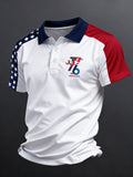Men's 250th U.S. Independence Day Print Casual Short-Sleeve Polo Shirt