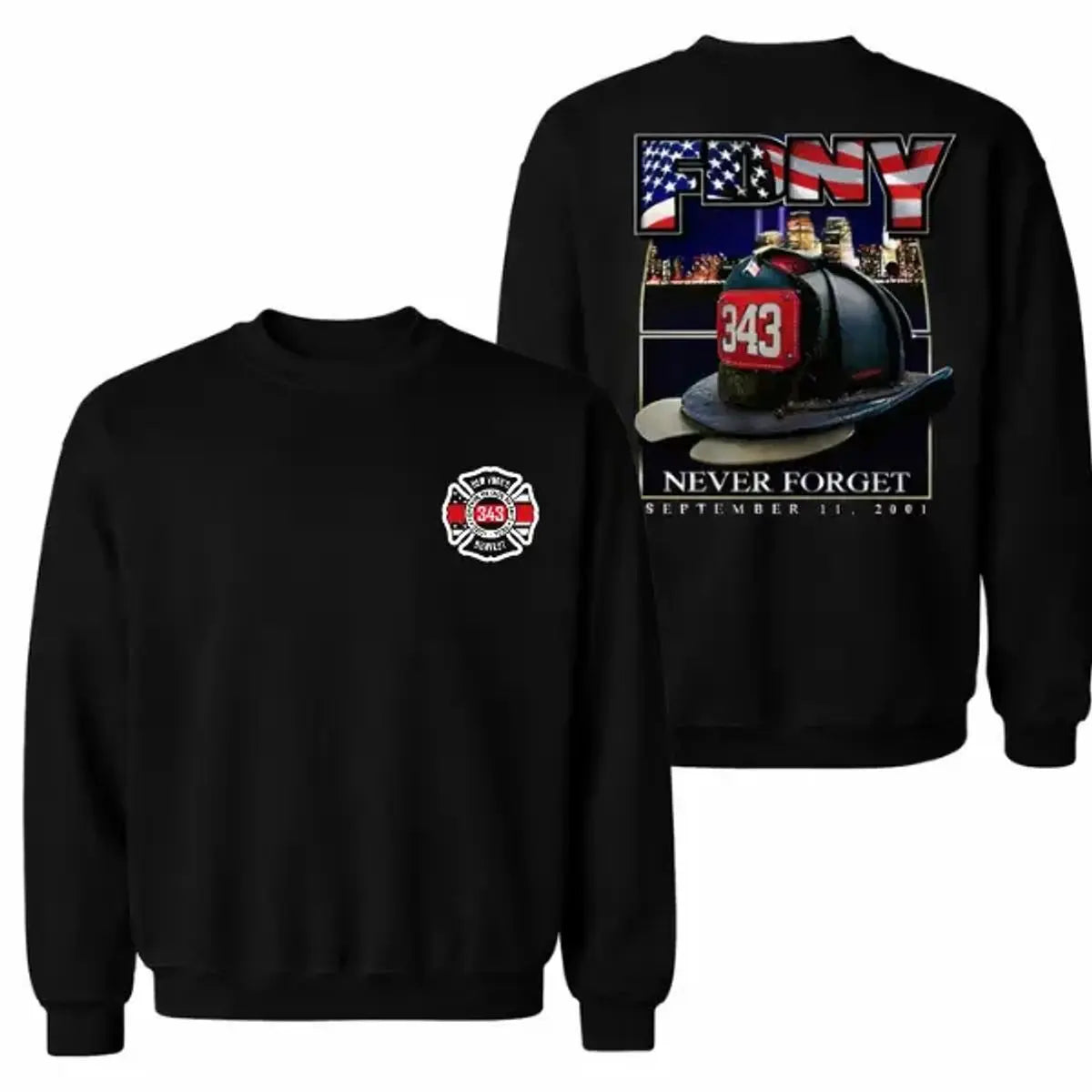 Fdny 343 Firefighter Memorial T-shirt Sweatshirt Hoodie