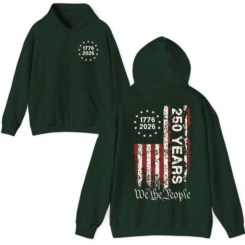 250 Years Of Freedom America T-Shirt & Hoodie – Usa 250th Anniversary Flag Pullover