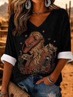 Women'S Country Music Printed Casual Top
