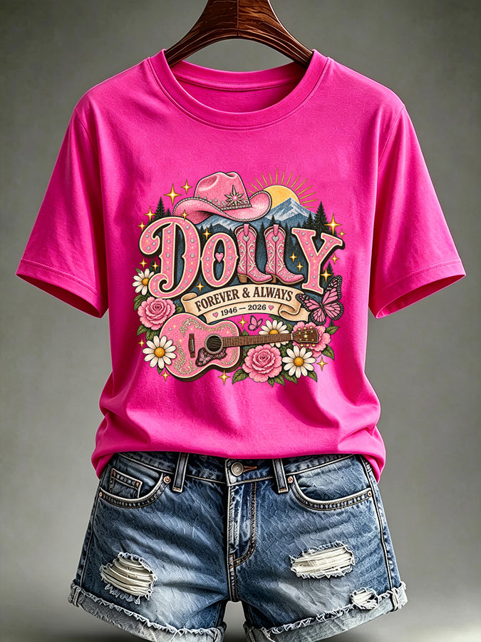 Women'S Retro Country Music Printed Casual T-Shirt