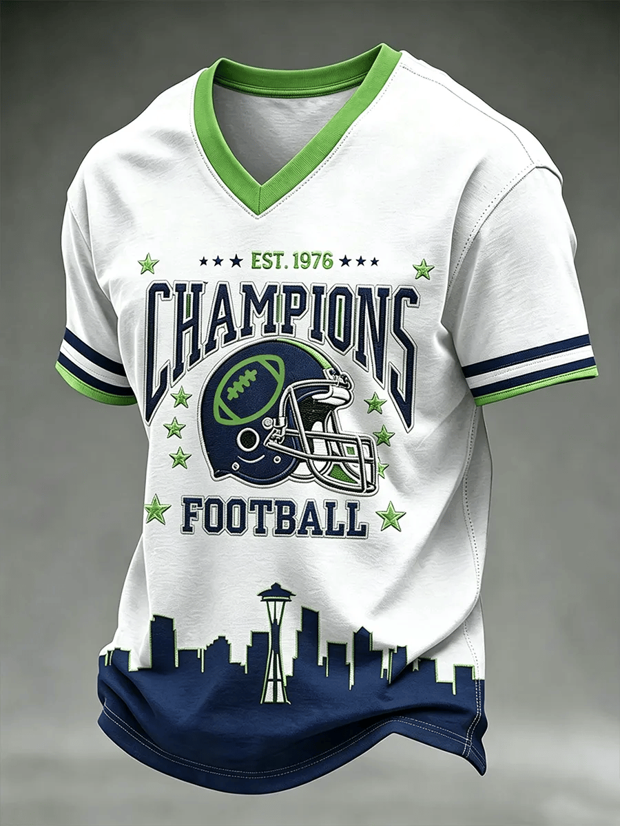 Men's Football Print Short-Sleeve T-Shirt