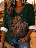 Women'S Country Music Printed Casual Top