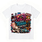 She's From Texas I Can Tell Unisex Travel T-shirt