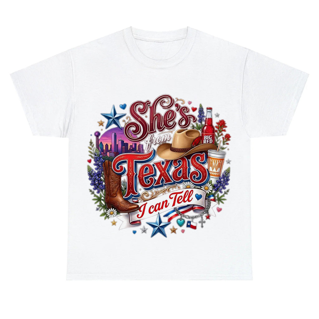 "She's From Texas I Can Tell" Retro Texas T-shirt