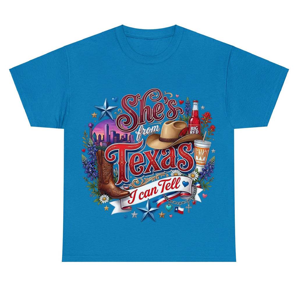 "She's From Texas I Can Tell" Retro Texas T-shirt