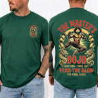 Vintage Martial Arts Dojo Graphic Double Sided Casual Short Sleeve Tee