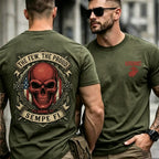 Men Retro Skull Banner Graphic Tactical Tee