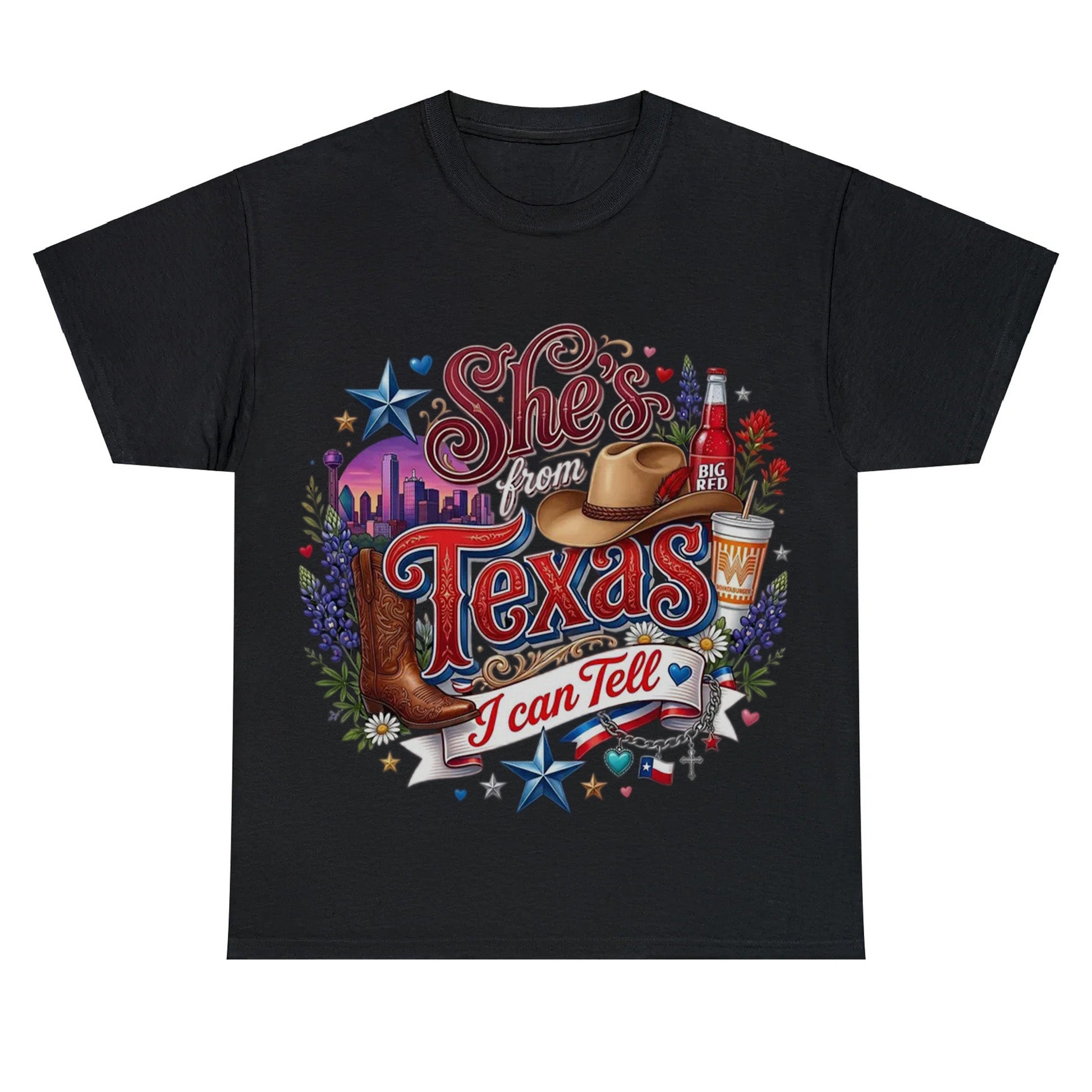 "She's From Texas I Can Tell" Retro Texas T-shirt