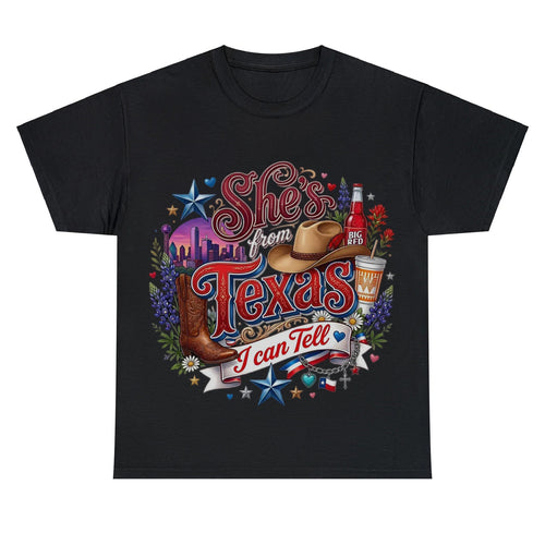 "She's From Texas I Can Tell" Retro Texas T-shirt