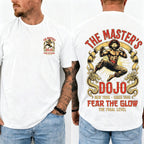 Vintage Martial Arts Dojo Graphic Double Sided Casual Short Sleeve Tee