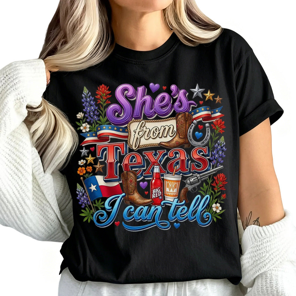 She's From Texas I Can Tell Unisex Cuffed-sleeve T-shirt