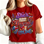 She's From Texas I Can Tell Unisex Cuffed-sleeve T-shirt