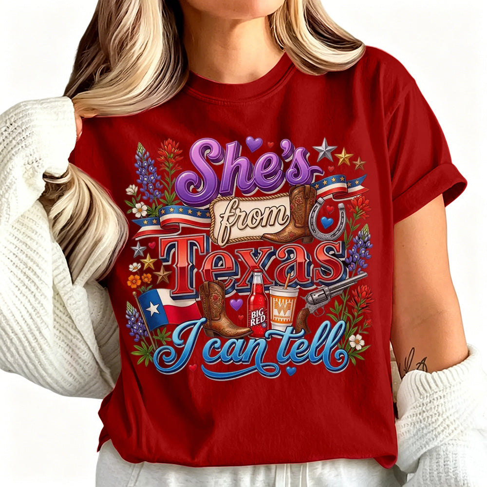 She's From Texas I Can Tell Unisex Cuffed-sleeve T-shirt