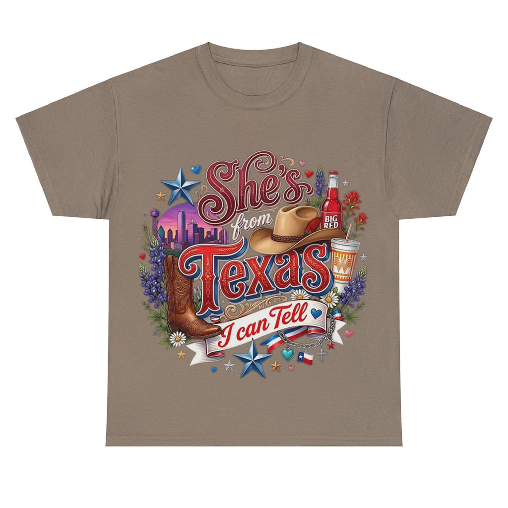 "She's From Texas I Can Tell" Retro Texas T-shirt