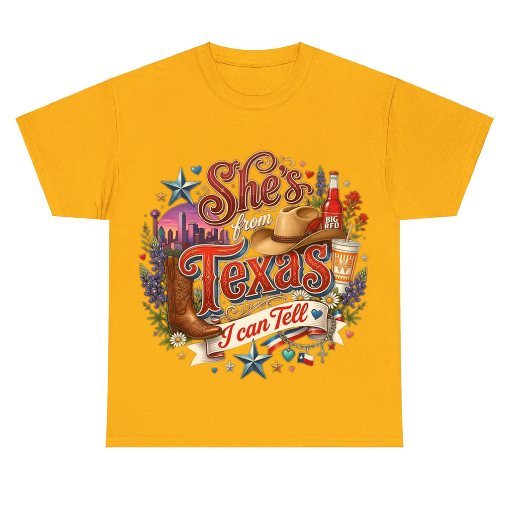 "She's From Texas I Can Tell" Retro Texas T-shirt