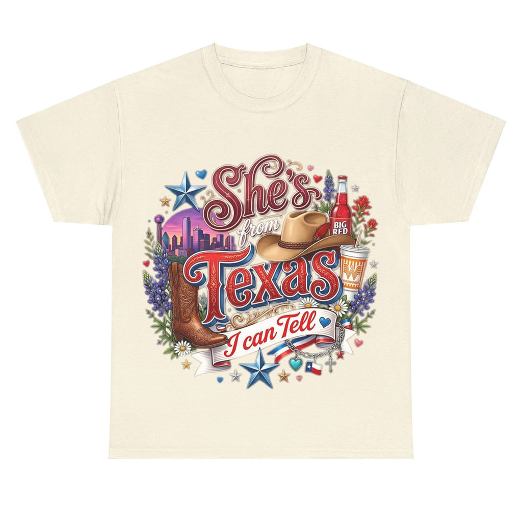 "She's From Texas I Can Tell" Retro Texas T-shirt