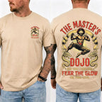 Vintage Martial Arts Dojo Graphic Double Sided Casual Short Sleeve Tee