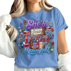 She's From Texas I Can Tell Unisex Cuffed-sleeve T-shirt