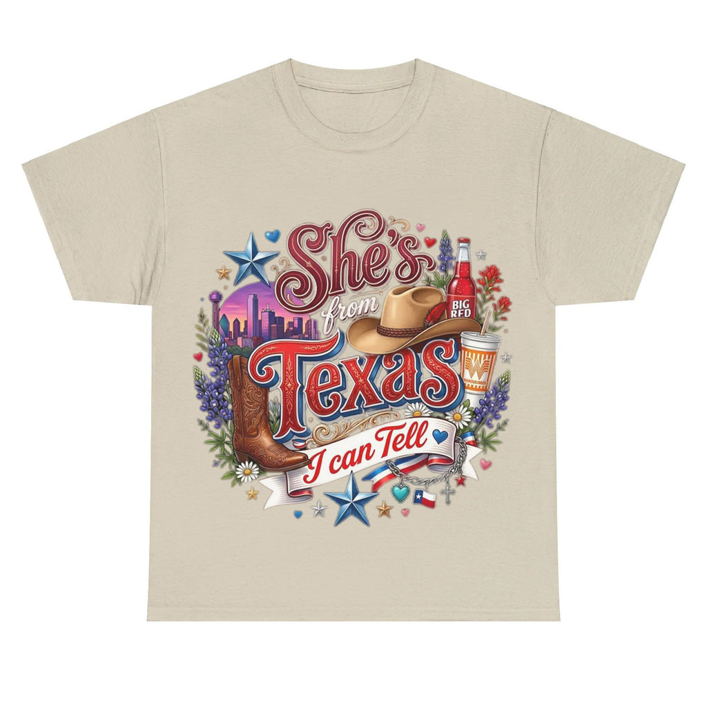 "She's From Texas I Can Tell" Retro Texas T-shirt