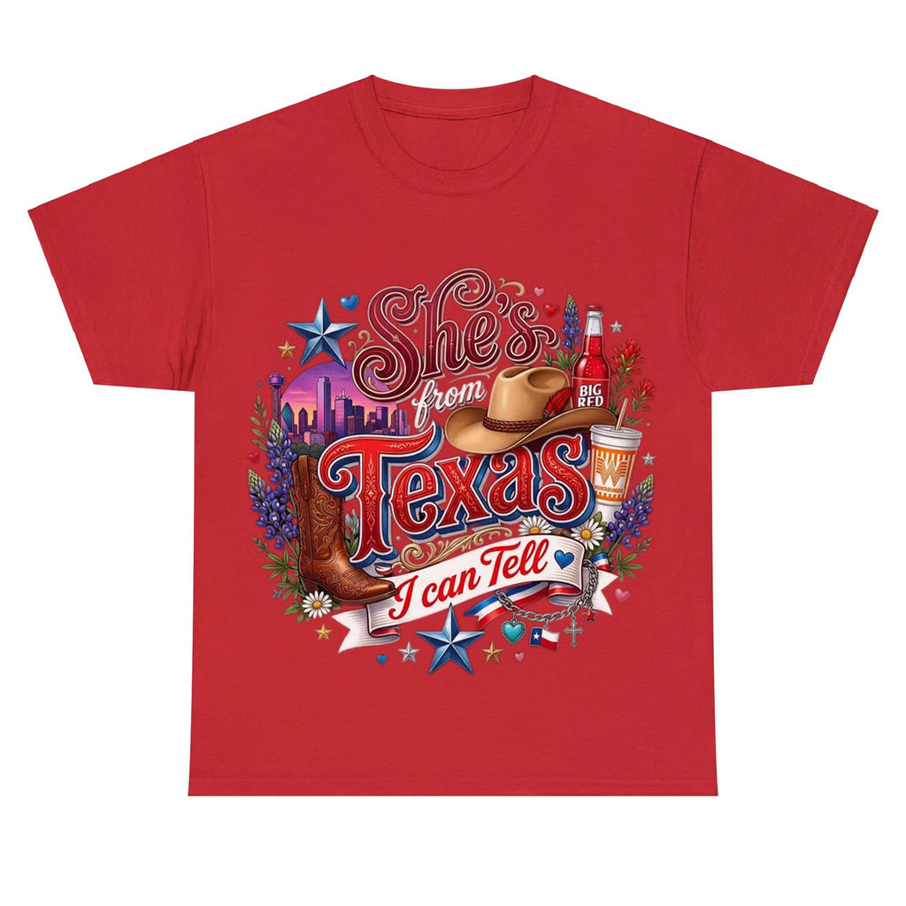 "She's From Texas I Can Tell" Retro Texas T-shirt