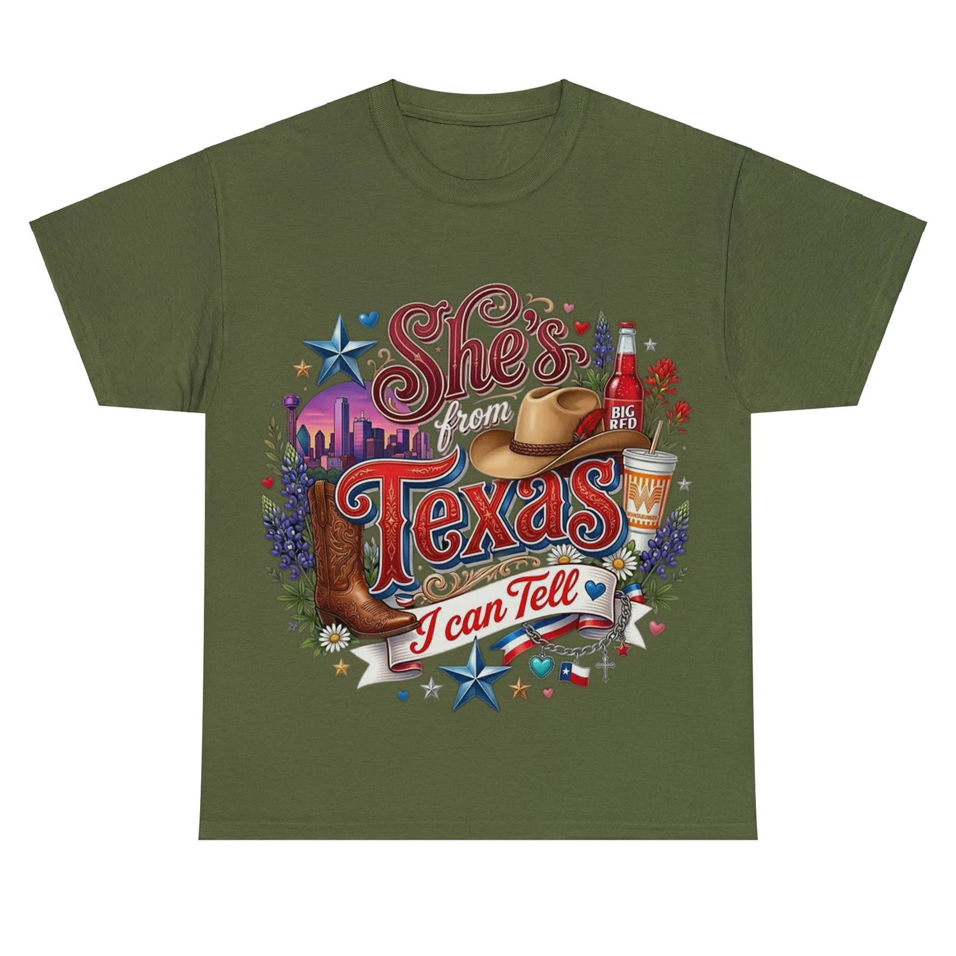 "She's From Texas I Can Tell" Retro Texas T-shirt