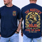 Vintage Martial Arts Dojo Graphic Double Sided Casual Short Sleeve Tee