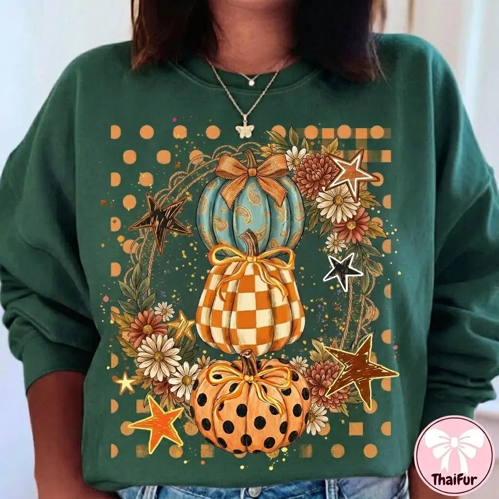 Coquette Pumpkin Fall Sweatshirt