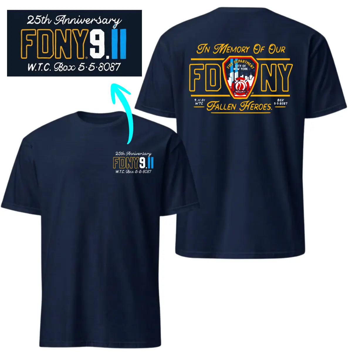 FDNY 9.11 Fallen Heroes Memorial Tee 