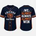 Button Up Baseball Jersey with Funny Football Graphic