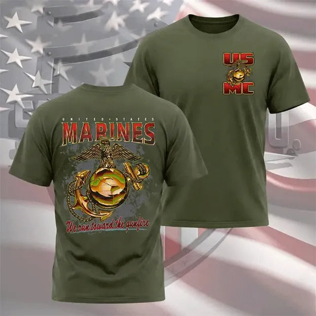USMC Marines Shirt We Run Toward The Gunfire Marine Corps T Shirt