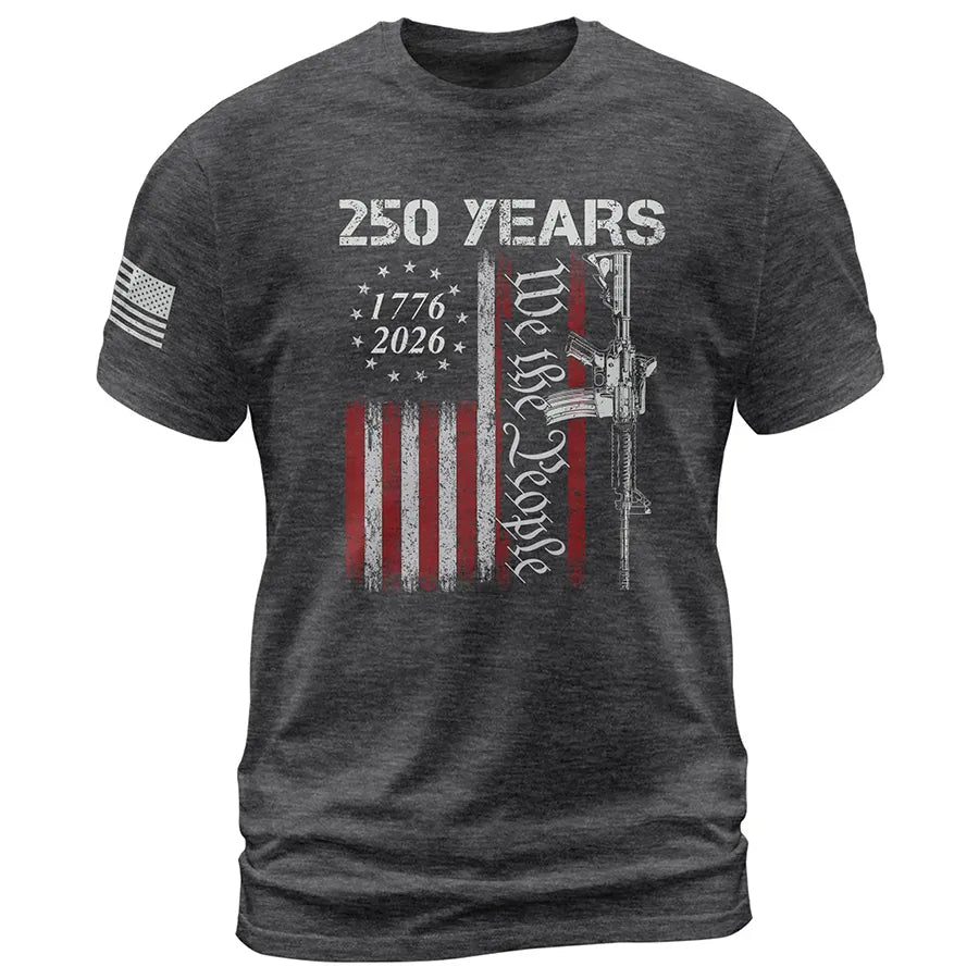 250 Years We The People T-Shirt – Vintage USA Flag 1776–2026 Independe