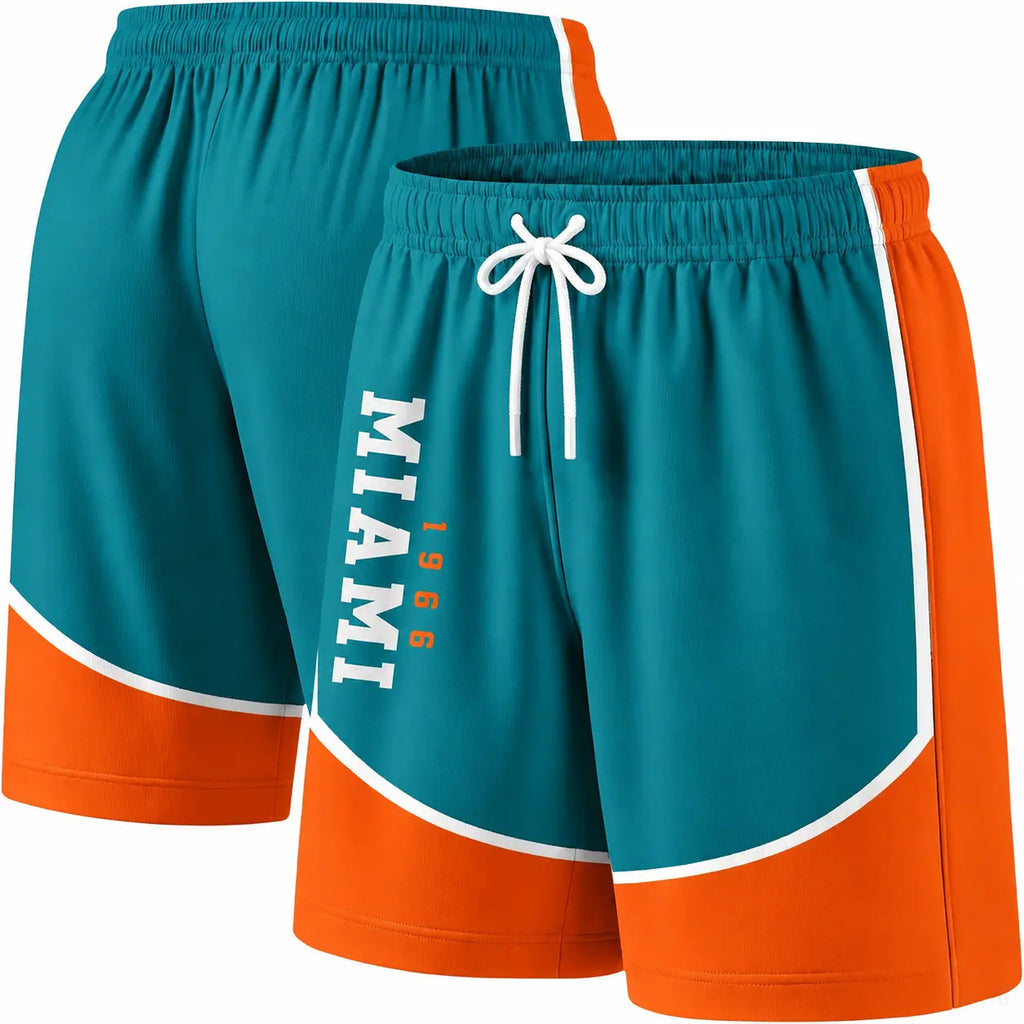 Football Fans Board Shorts With Lining Men Swim Trunks