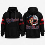 Retro City Football Mascot Graphic Hoodie With Front Pocket
