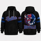 Retro City Football Mascot Graphic Hoodie With Front Pocket