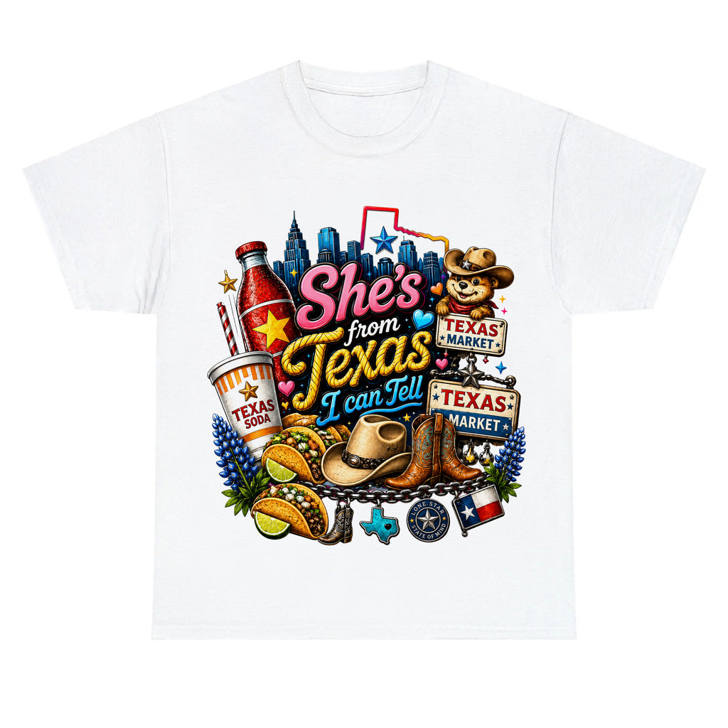 "She's From Texas I Can Tell" Texas Retro T-shirt