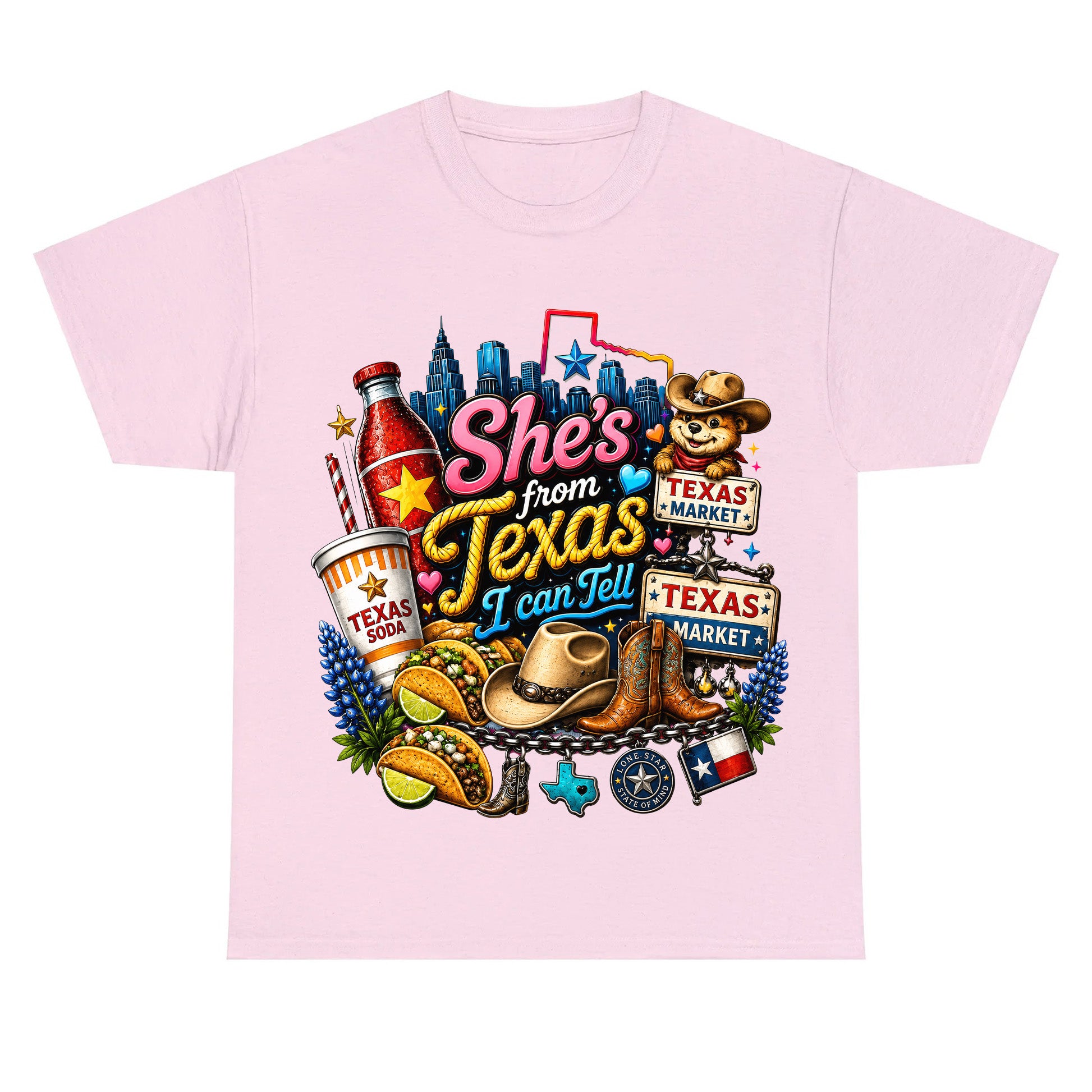 "She's From Texas I Can Tell" Texas Retro T-shirt