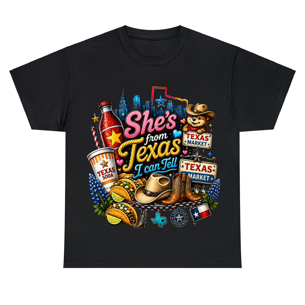 "She's From Texas I Can Tell" Texas Retro T-shirt