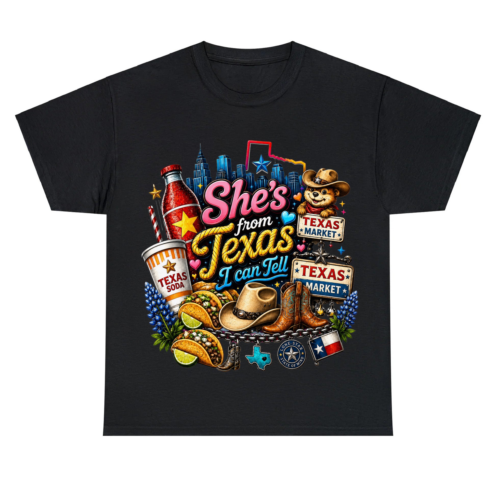 "She's From Texas I Can Tell" Texas Retro T-shirt