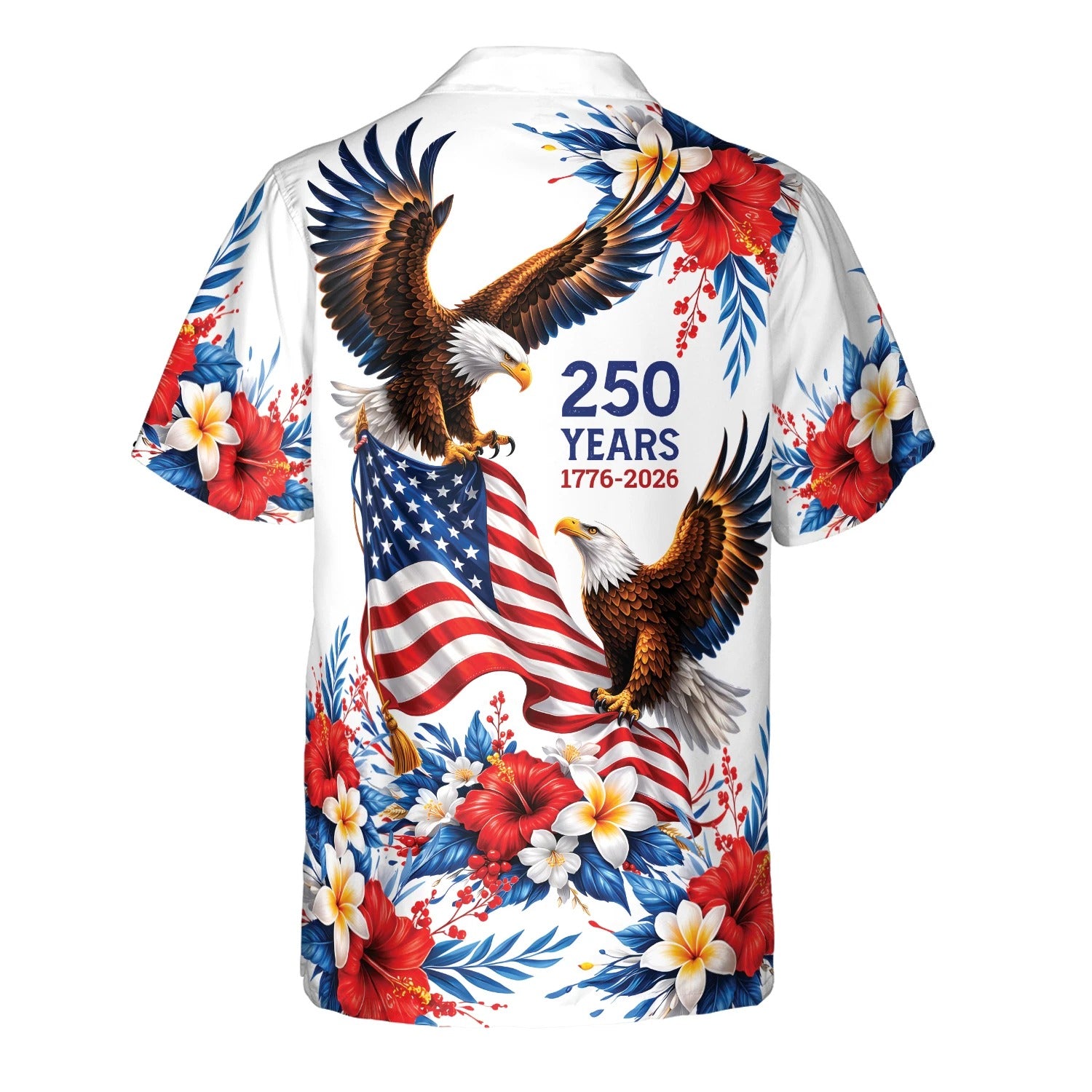 USA 250 Years 1776-2026 Patriotic Eagle Flag Hawaiian Shirt