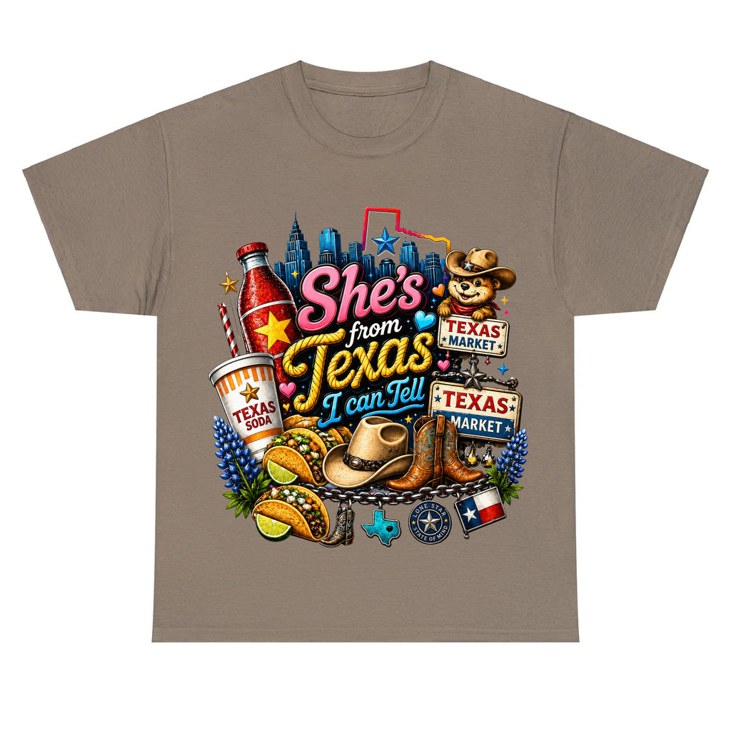 "She's From Texas I Can Tell" Texas Retro T-shirt