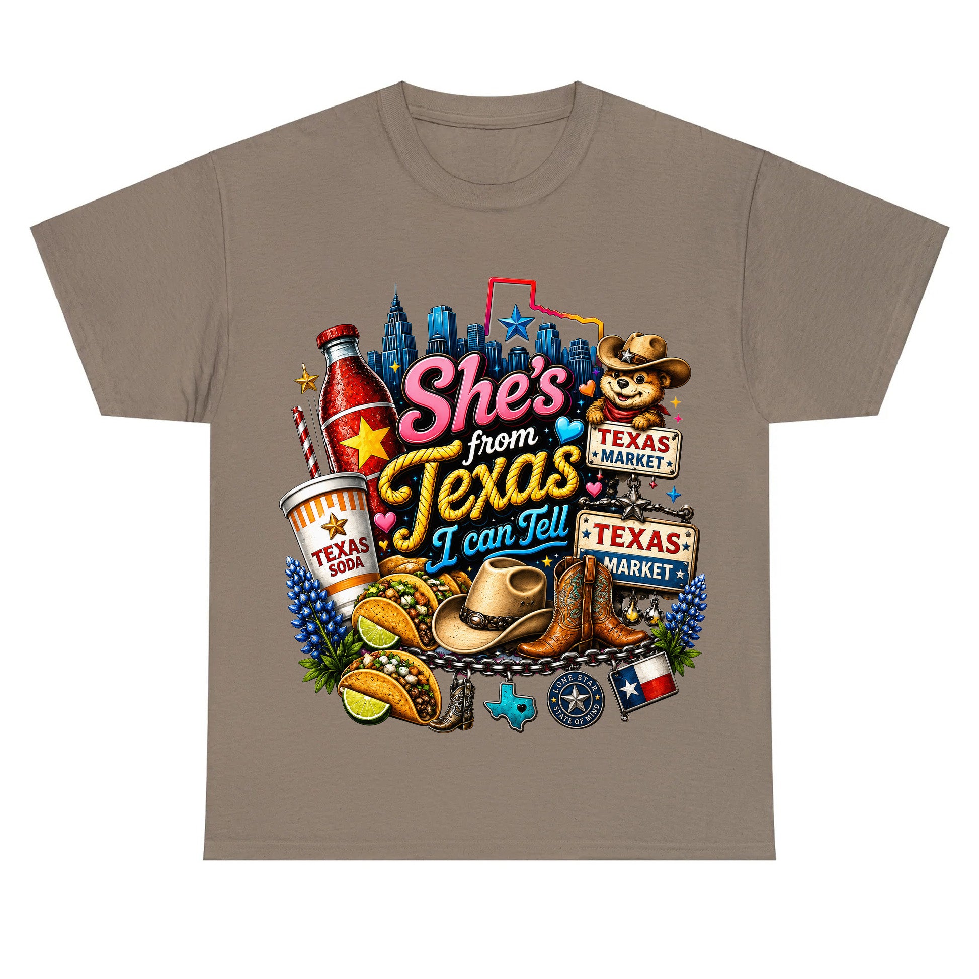 "She's From Texas I Can Tell" Texas Retro T-shirt