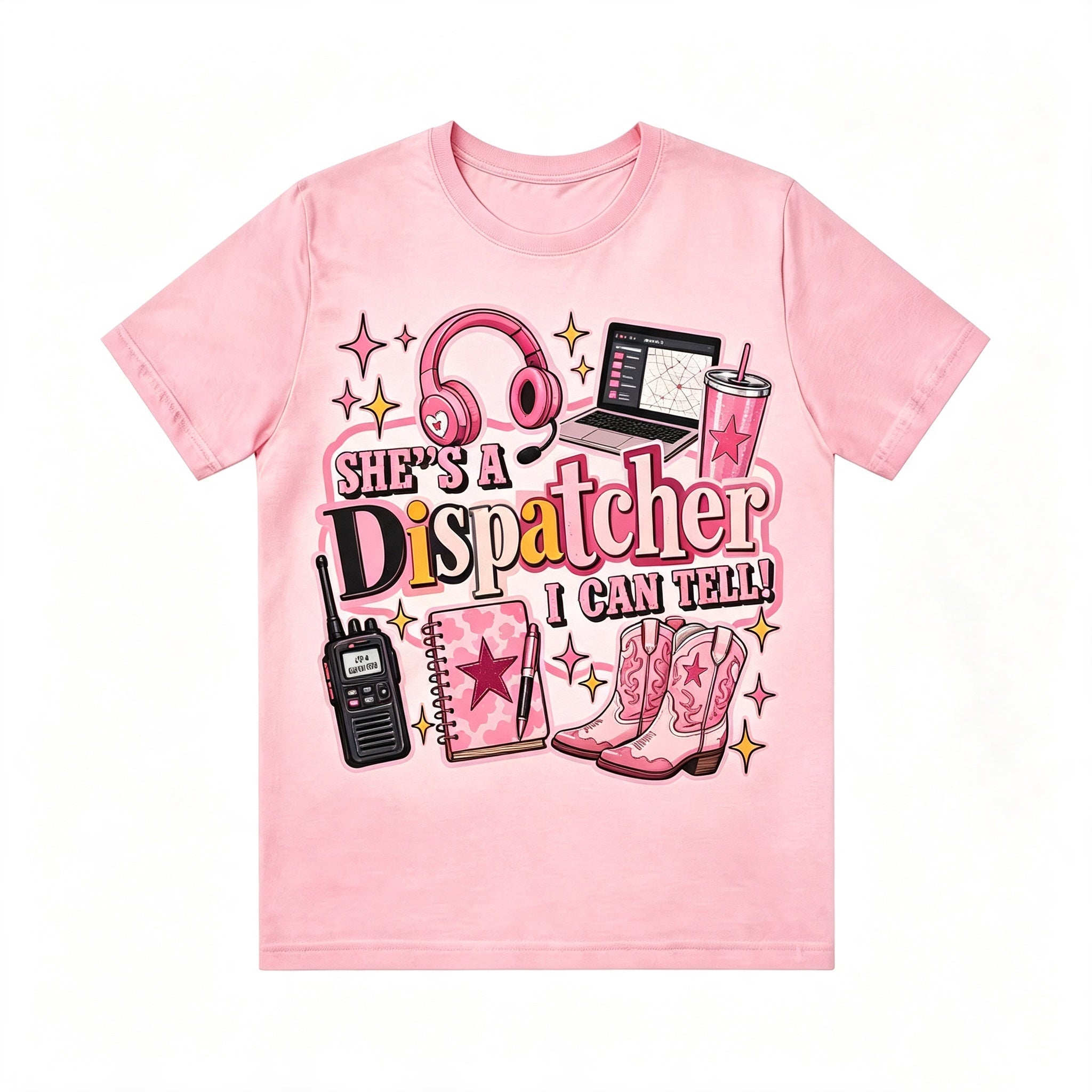 Retro Texas Western Dispatcher Cowgirl Boots Print Tee