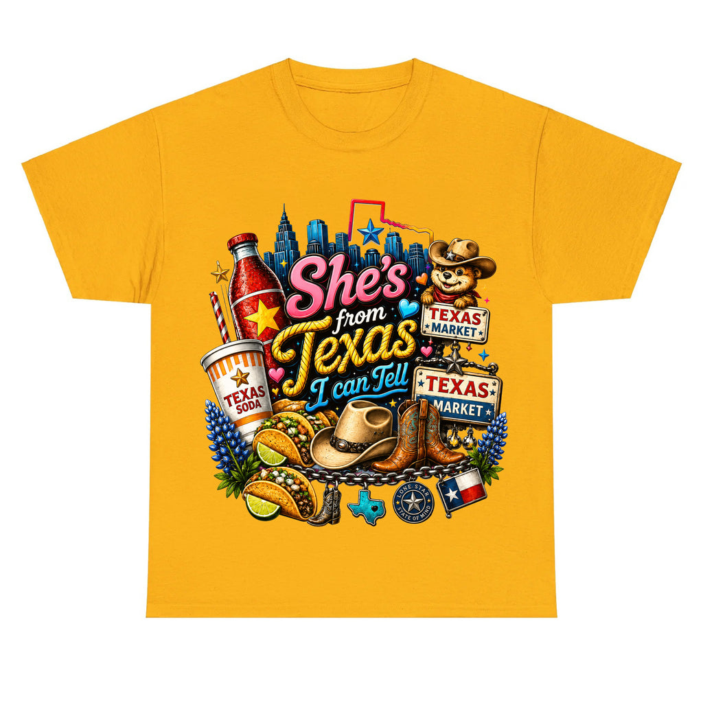 "She's From Texas I Can Tell" Texas Retro T-shirt