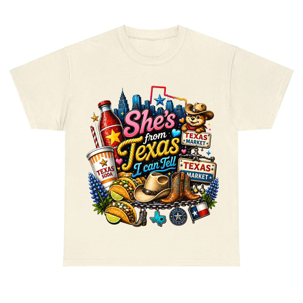 "She's From Texas I Can Tell" Texas Retro T-shirt