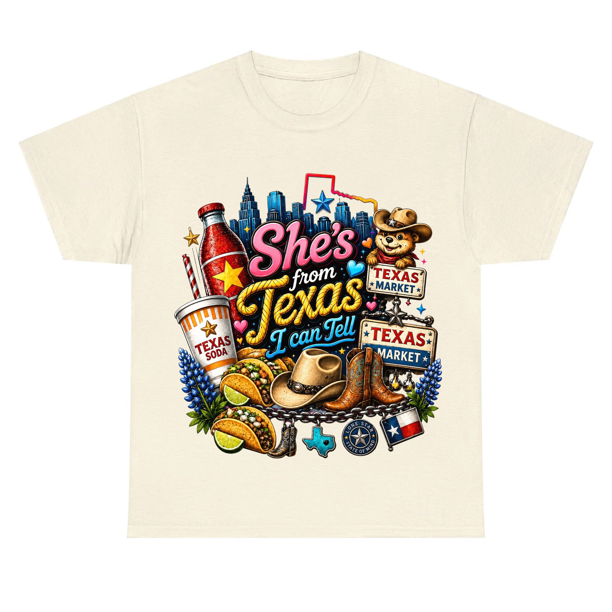 "She's From Texas I Can Tell" Texas Retro T-shirt