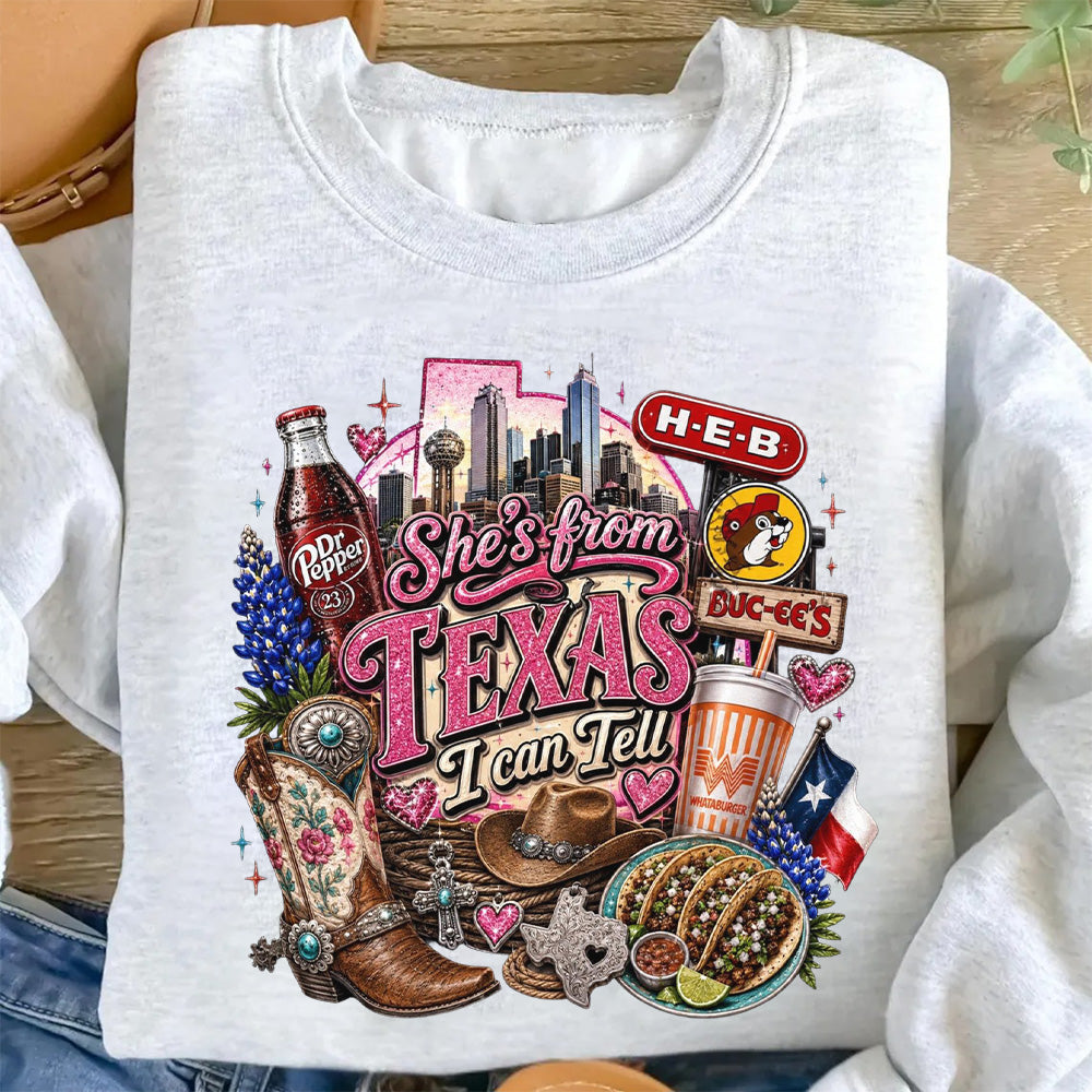 She's From Texas I Can Tell, Texas Girl Pullover Sweatshirt