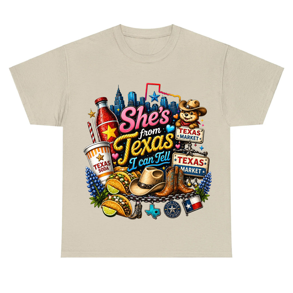 "She's From Texas I Can Tell" Texas Retro T-shirt