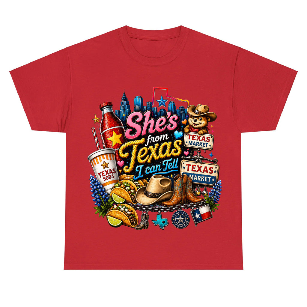 "She's From Texas I Can Tell" Texas Retro T-shirt