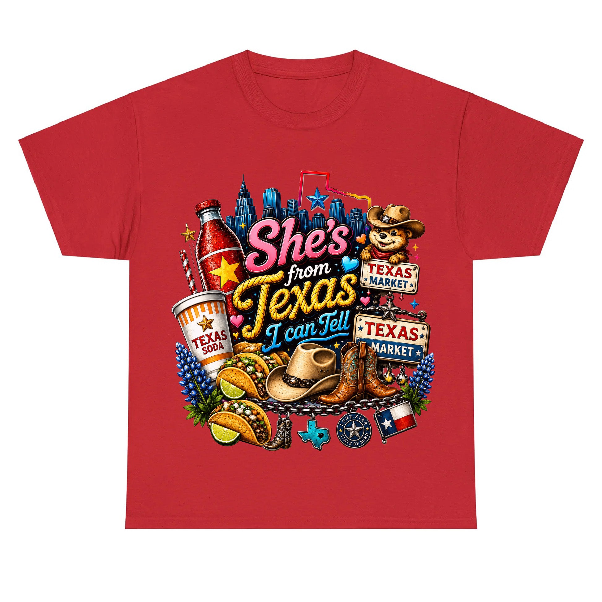 "She's From Texas I Can Tell" Texas Retro T-shirt